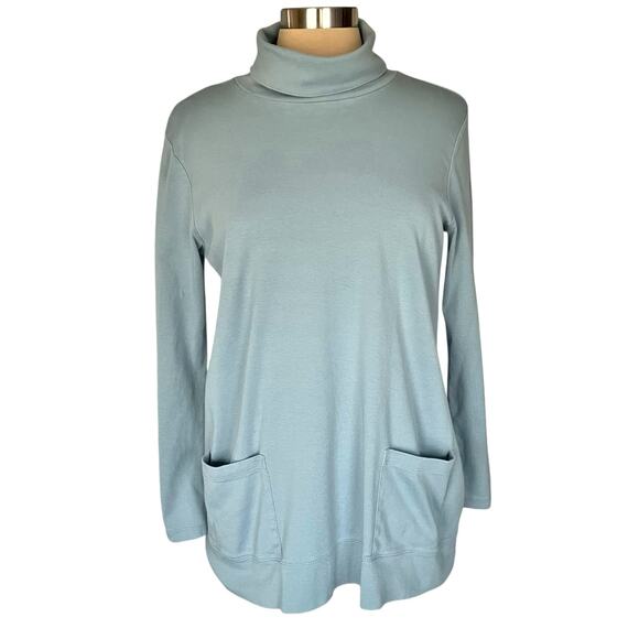 J. Jill Perfect Pima Turtleneck Pocket Tunic Sz Medium Fall Winter Casual Basic - Picture 1 of 8